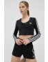 adidas Originals hosszú ujjú Button Long Sleeve Tee női fekete - Pepit.hu