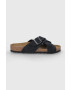 Birkenstock bőr papucs Lugano fekete férfi - Pepit.hu