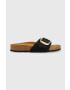 Birkenstock bőr papucs Madrid Big Buckle fekete női - Pepit.hu