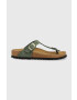 Birkenstock flip-flop velúrból Gizeh zöld női lapos talpú 1025790 - Pepit.hu