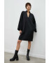 By Malene Birger gyapjú ruha fekete mini oversize - Pepit.hu