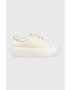 Calvin Klein bőr sportcipő HW0HW01356 BUBBLE CUPSOLE LACE UP bézs - Pepit.hu