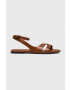 Calvin Klein bőr szandál ALMOND SANDAL barna női HW0HW01463 - Pepit.hu