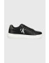 Calvin Klein Jeans bőr sportcipő Chunky Cupsole Laceup Low fekete - Pepit.hu