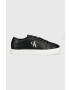 Calvin Klein Jeans bőr sportcipő Classic Cupsole Laceup Low fekete - Pepit.hu