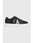 Calvin Klein Jeans bőr sportcipő YM0YM00573 CASUAL CUPSOLE LTH-PU MONO fekete - Pepit.hu