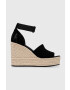 Calvin Klein Jeans szandál WEDGE SANDAL WIDE SU CON fekete női éksarkú YW0YW00963 - Pepit.hu