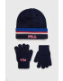 Fila gyerek sapka és kesztyű BEREA Set beanies & Gloves sötétkék - Pepit.hu