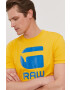 G-Star Raw t-shirt sárga férfi nyomott mintás - Pepit.hu