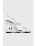 Karl Lagerfeld bőr szandál ICE WEDGE ezüst KL34610 - Pepit.hu