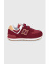 New Balance gyerekcipő velúrból bordó - Pepit.hu