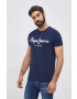 Pepe Jeans t-shirt Original Stretch sötétkék férfi nyomott mintás - Pepit.hu