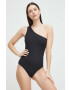 Spanx alakformáló body Suit Yourself Ribbed One Shoulder fekete sima - Pepit.hu