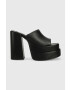 Steve Madden bőr papucs Cagey fekete női magassarkú SM11002312 - Pepit.hu