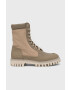 Tommy Hilfiger bokacsizma Th Casual Lace Up Boot bézs női lapos talpú - Pepit.hu