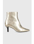 Tommy Hilfiger bőr csizma FW0FW07048 POINTY HEEL BOOT GOLD sárga női tűsarkú - Pepit.hu