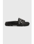 Tommy Hilfiger bőr papucs TH ELEVATED FLAT SANDAL fekete női platformos FW0FW07407 - Pepit.hu