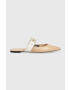 Tommy Hilfiger bőr papucs TH POINTY FEMININE MULE bézs női FW0FW06997 - Pepit.hu