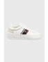 Tommy Hilfiger bőr sportcipő CORP WEBBING COURT bézs FW0FW07387 - Pepit.hu