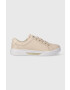 Tommy Hilfiger bőr sportcipő GOLDEN HW COURT SNEAKER bézs FW0FW07560 - Pepit.hu