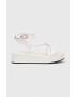 Tommy Hilfiger bőr szandál NEW FLATFORM STRAP fehér női platformos - Pepit.hu