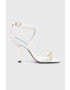 Tommy Hilfiger bőr szandál TH CHAIN FEMININE HEEL SANDAL fehér - Pepit.hu