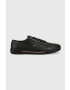 Tommy Hilfiger bőr tornacipő CORE CORPORATE VULC LEATHER fekete férfi FM0FM04561 - Pepit.hu