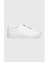 Tommy Hilfiger bőr tornacipő ELASTIC SLIP ON SNEAKER fehér női FW0FW07032 - Pepit.hu