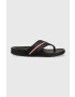 Tommy Hilfiger flip-flop HILFIGER LEATHER TOE POST SANDAL fekete férfi FM0FM04460 - Pepit.hu