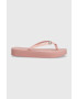 Tommy Hilfiger flip-flop TH MONOGRAM FLAT SANDAL bézs női platformos FW0FW06964 - Pepit.hu