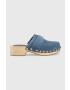 Tommy Hilfiger papucs velúrból TH CLOG SUEDE sötétkék női platformos FW0FW07171 - Pepit.hu