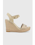 Tommy Hilfiger szandál SEASONAL WEBBING WEDGE bézs női platformos FW0FW07088 - Pepit.hu