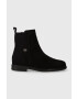 Tommy Hilfiger velúr bokacsizma ESSENTIALS BOOT fekete női lapos talpú FW0FW07474 - Pepit.hu