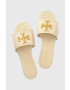 Tory Burch bőr papucs 88744-122 bézs női Eleanor Slide - Pepit.hu