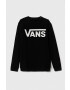 Vans gyerek melegítőfelső pamutból CLASSIC CREW fekete nyomott mintás - Pepit.hu