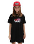 Vans gyerek pamutruha LOVE TEE DRESS Black fekete mini egyenes - Pepit.hu