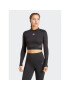 adidas Blúz AEROREADY Hyperglam Crop Long-Sleeve Top HZ2315 Fekete - Pepit.hu