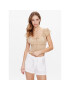 BDG Urban Outfitters Felső BDG NOVA ROUCHED BLOUSE 76505569 Ekru Slim Fit - Pepit.hu