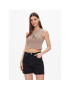 Calvin Klein Jeans Felső J20J221564 Barna Cropped Fit - Pepit.hu