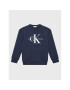 Calvin Klein Jeans Pulóver Monogram Logo IU0IU00265 Sötétkék Regular Fit - Pepit.hu