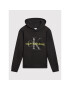 Calvin Klein Jeans Pulóver Monogram Noise Hoodie IB0IB01049 Fekete Regular Fit - Pepit.hu