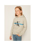 Calvin Klein Jeans Pulóver Monogram Stripe Hoodie IB0IB00465 Szürke Regular Fit - Pepit.hu