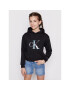 Calvin Klein Jeans Pulóver Monogran Applique Hoodie IG0IG00987 Fekete Regular Fit - Pepit.hu