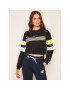 Champion Pulóver Graphic Stripe And Colour Block Cropped 112761 Fekete Custom Fit - Pepit.hu