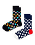 Happy Socks 2 pár hosszú szárú unisex zokni BDO02-9350 Fekete - Pepit.hu