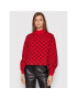 KARL LAGERFELD Sweater 3D Monogram 216W2000 Piros Regular Fit - Pepit.hu