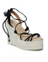 Manebi Espadrilles Lace-Up Wedge Espadrilles L 8.6 WA Fekete - Pepit.hu