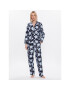 Seidensticker Pizsama Classic Pajama Set Flowers Sötétkék Straight Fit - Pepit.hu