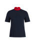 Tommy Hilfiger Blúz Ribbon Detail WW0WW25993 Sötétkék Relaxed Fit - Pepit.hu