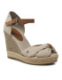 Tommy Hilfiger Espadrilles Basic Open Toe High wedge FW0FW04784 Bézs - Pepit.hu